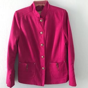 Hot pink jacket, sueded fabric